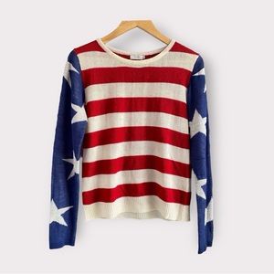 Tobi Stars and Stripes Lightweight Crew Sweater Size Medium